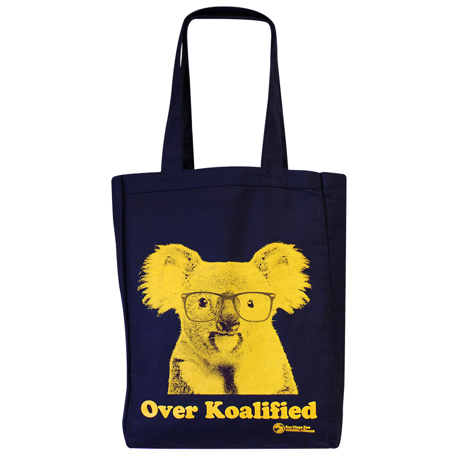 Over Koalified Navy Canvas Tote Bag