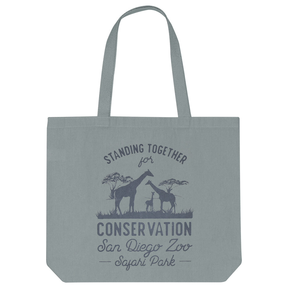 STAND TOGETHER FOR CONSERVATION ECO ORGANIC CANVAS TOTE BAG SDZSP GIRAFFE