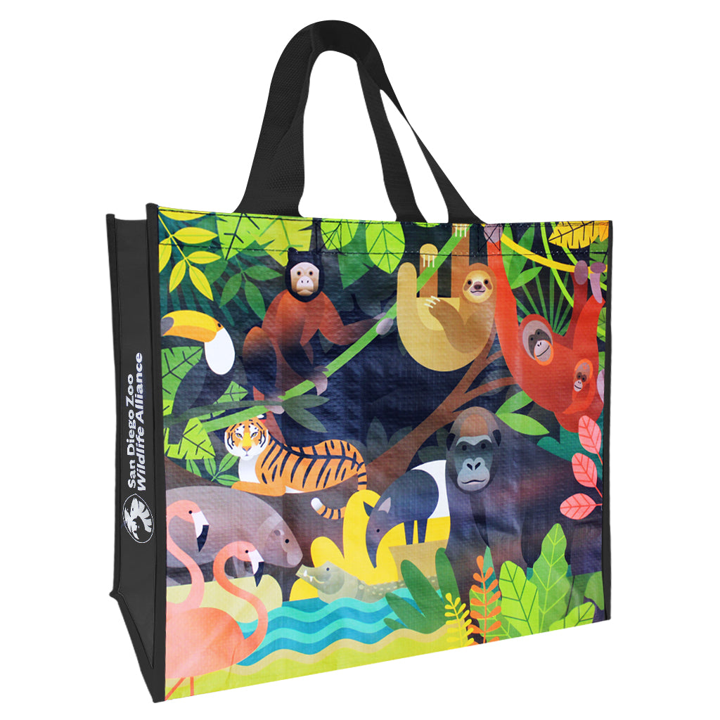 【Kooky Zoo】 tote bag Medium Rainforest Shopping Tote - ShopZoo