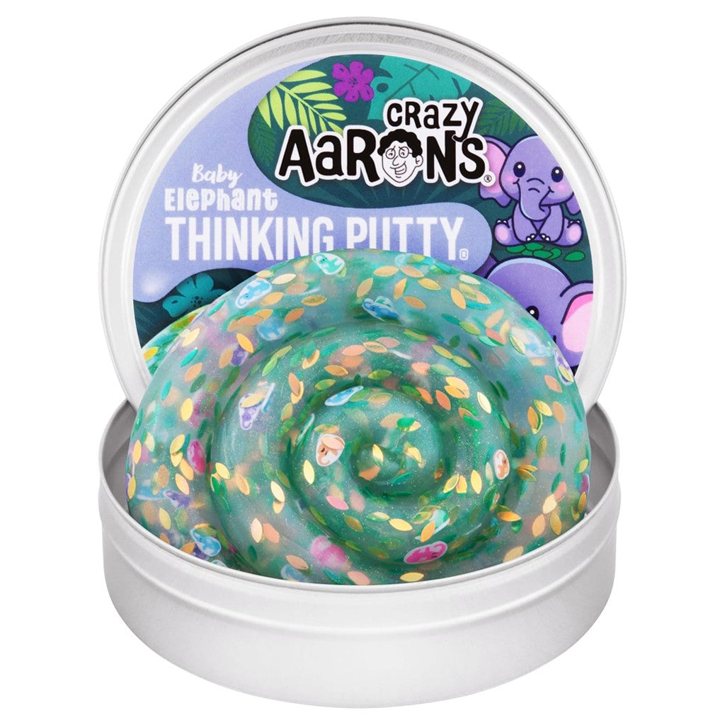 Crazy Aaron's Baby Elephant Thinking Putty tin Elephant Family Fun sensory toy