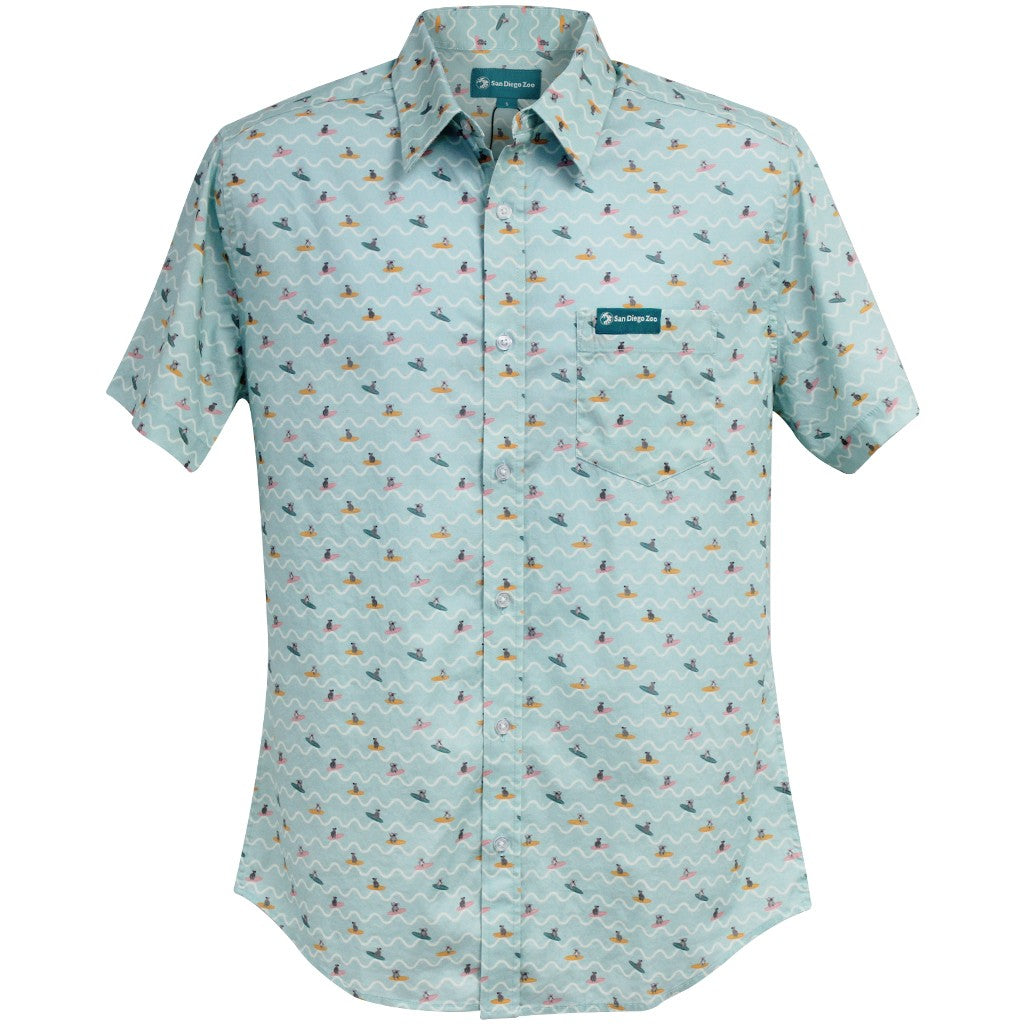 SAN DIEGO ZOO KOALAS ON SURFBOARDS JACK AND SAGE CAMP SHIRT SHORT SLEEVE BUTTON UP