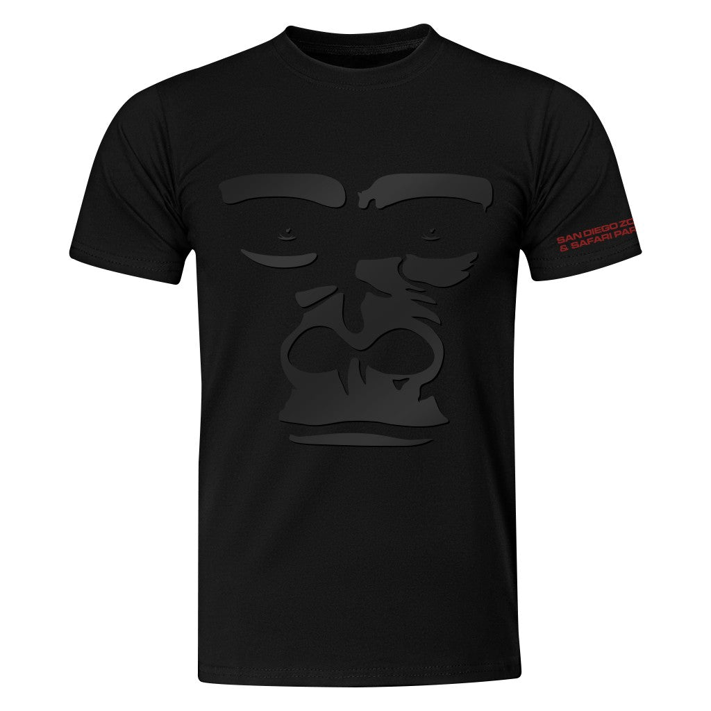 BLACK TONAL GORILLA SHADOW MENS UNISEX TEE SHORT SLEEVE SDZSP