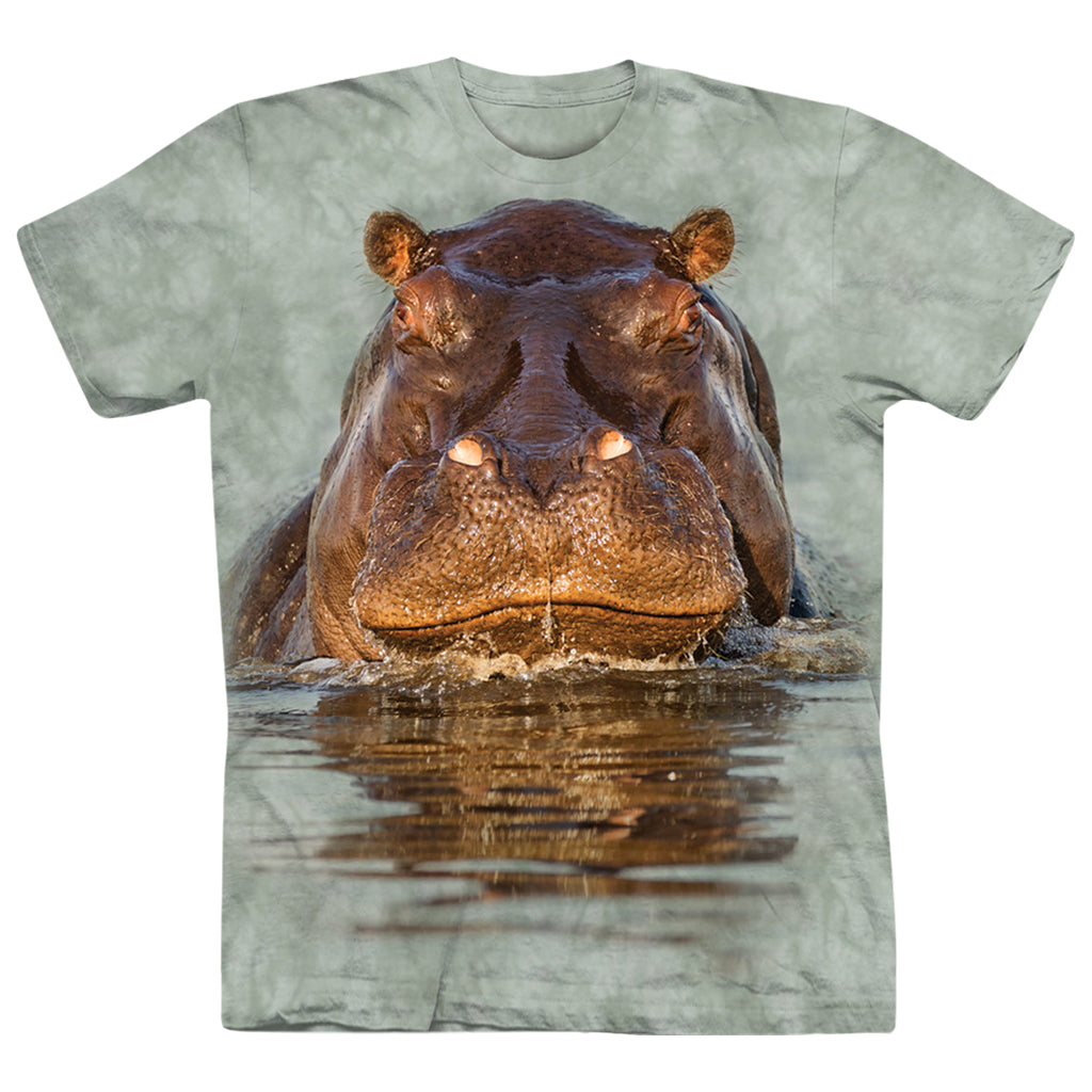 HIPPO ADULT MENS UNISEX TIE DYE T-SHIRT CREW