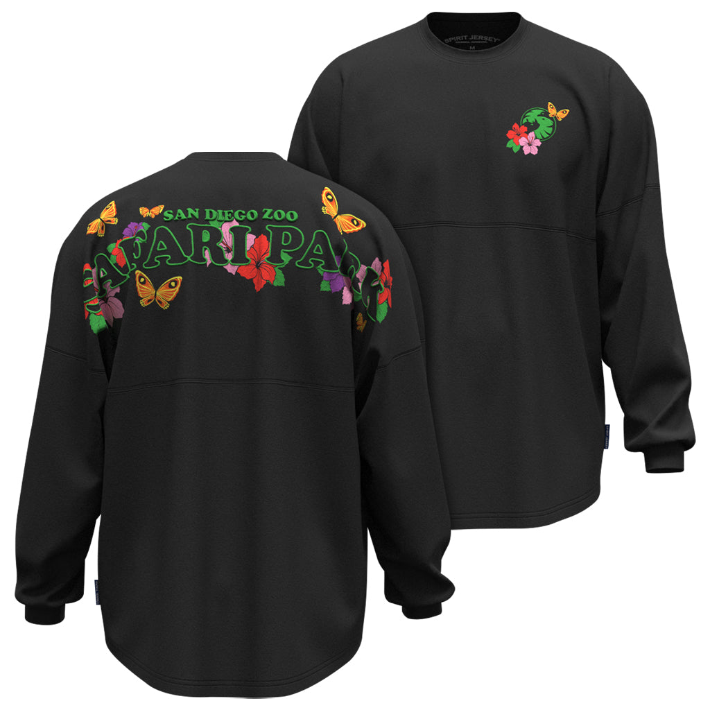BUTTERFLY AND FLOWER BLACK SPIRIT JERSEY SAN DIEGO ZOO SAFARI PARK