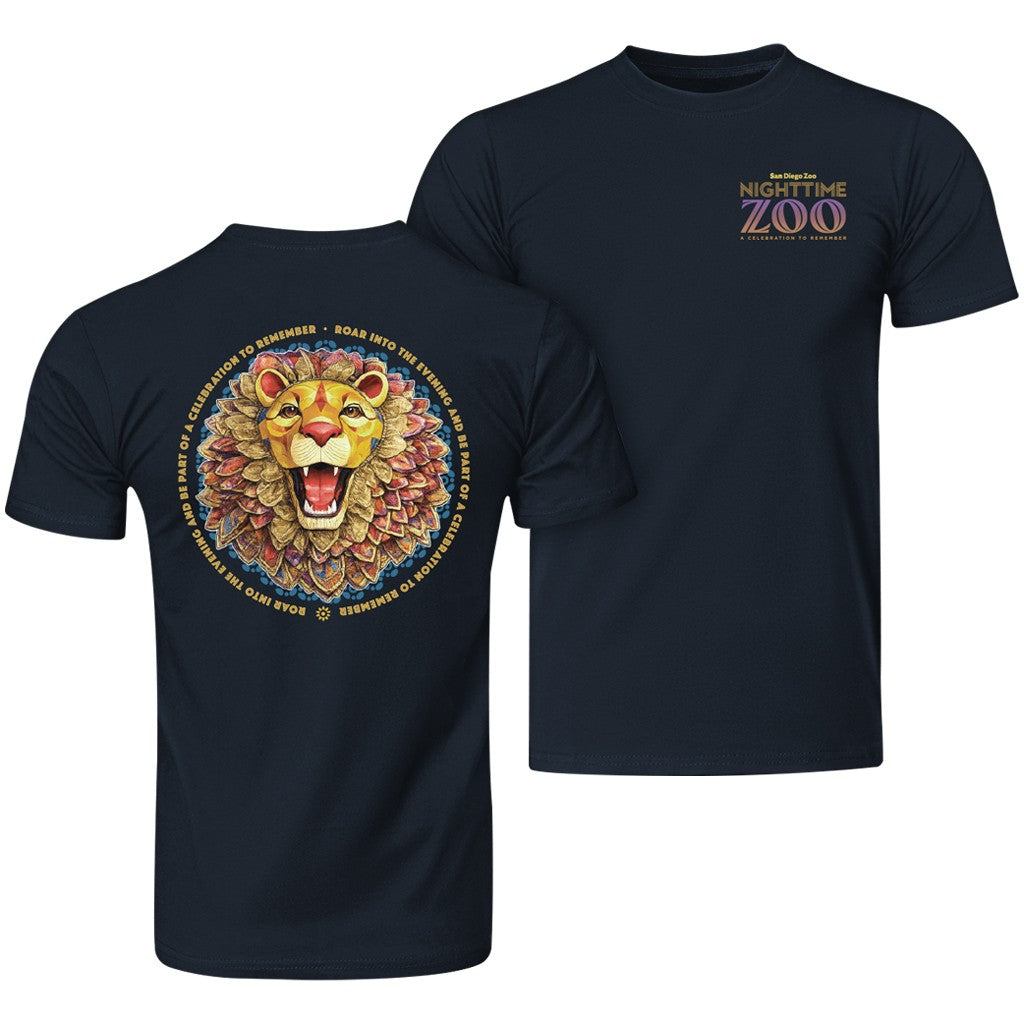 SAN DIEGO ZOO NIGHTIME ZOO COMMEMORATIVE LIMITED EDITION MENS UNISEX NAVY SHORT SLEEVE TEE COTTON