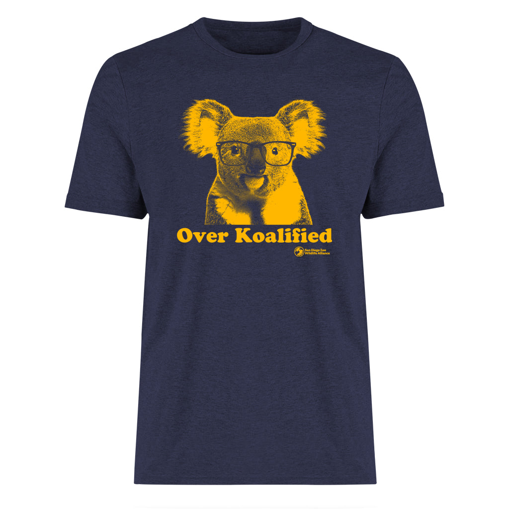 DEEP NAVY BLUE HEATHER OVER KOALIFIED KOALA MEN'S/UNISEX TEE