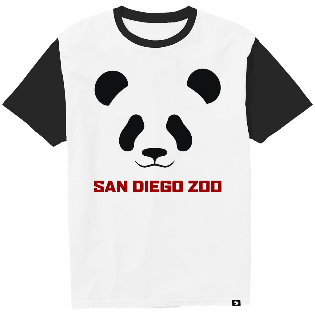 GIANT PANDA FACE MENS UNISEX RINGER TEE 