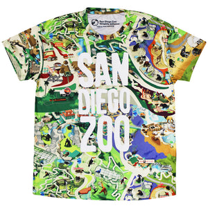 San Diego Zoo Map Tee Sublimation Short Sleeve Tee
