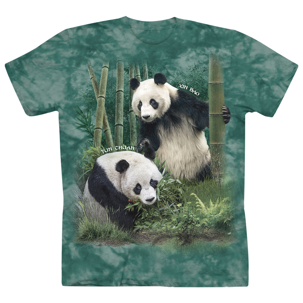 XIN BAO AND YUN CHUAN TIE DYED AQUAMARINE ADULT MENS UNISEX TEE T-SHIRT
