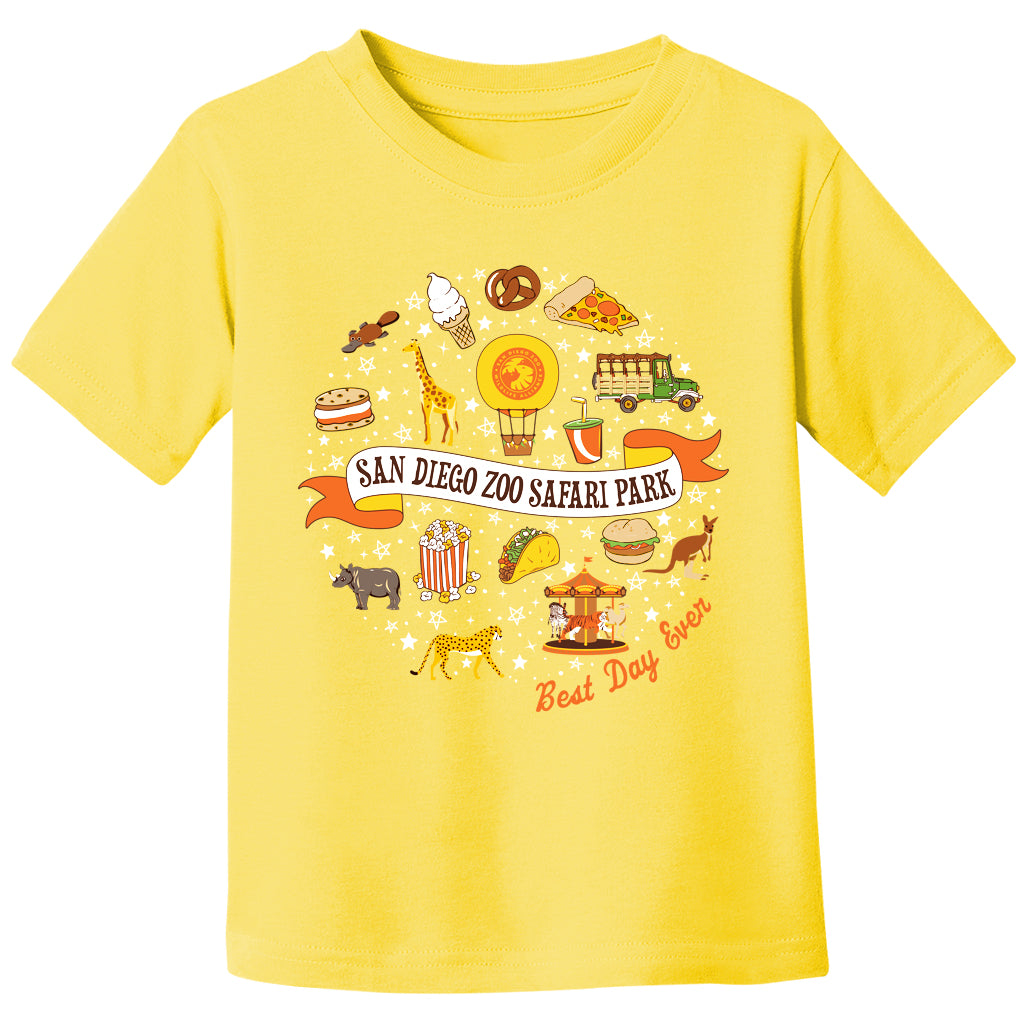 KIDS CHILD YOUTH SAFARI PARK YELLO BEST DAY EVER  TEE T-SHIRT