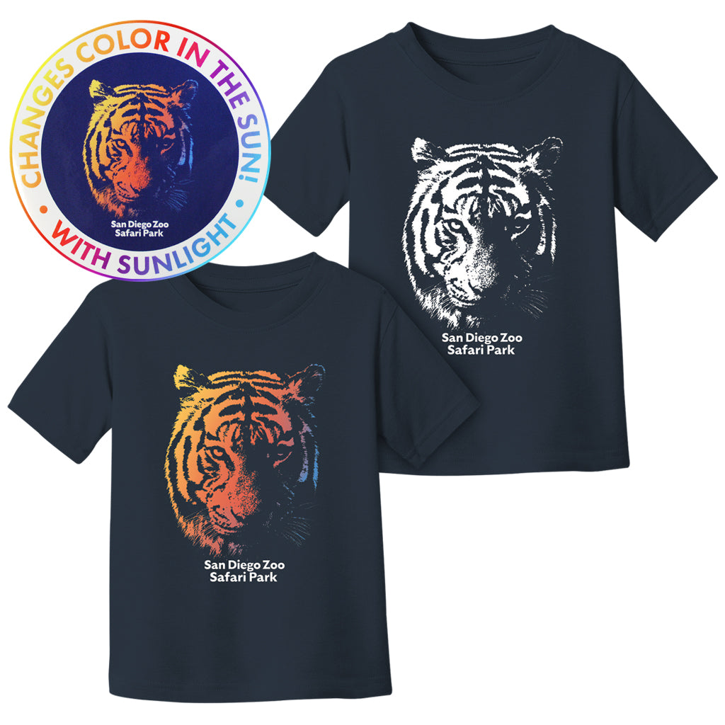 Tiger Color Changing Kids Tee Youth Fit Navy Blue T-Shirt Del Sol
