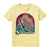 Koala Good Vibes design on a lemon yellow kids youth-fit t-shirt with San Diego Zoo graphic featuring koalas and a sunset design.