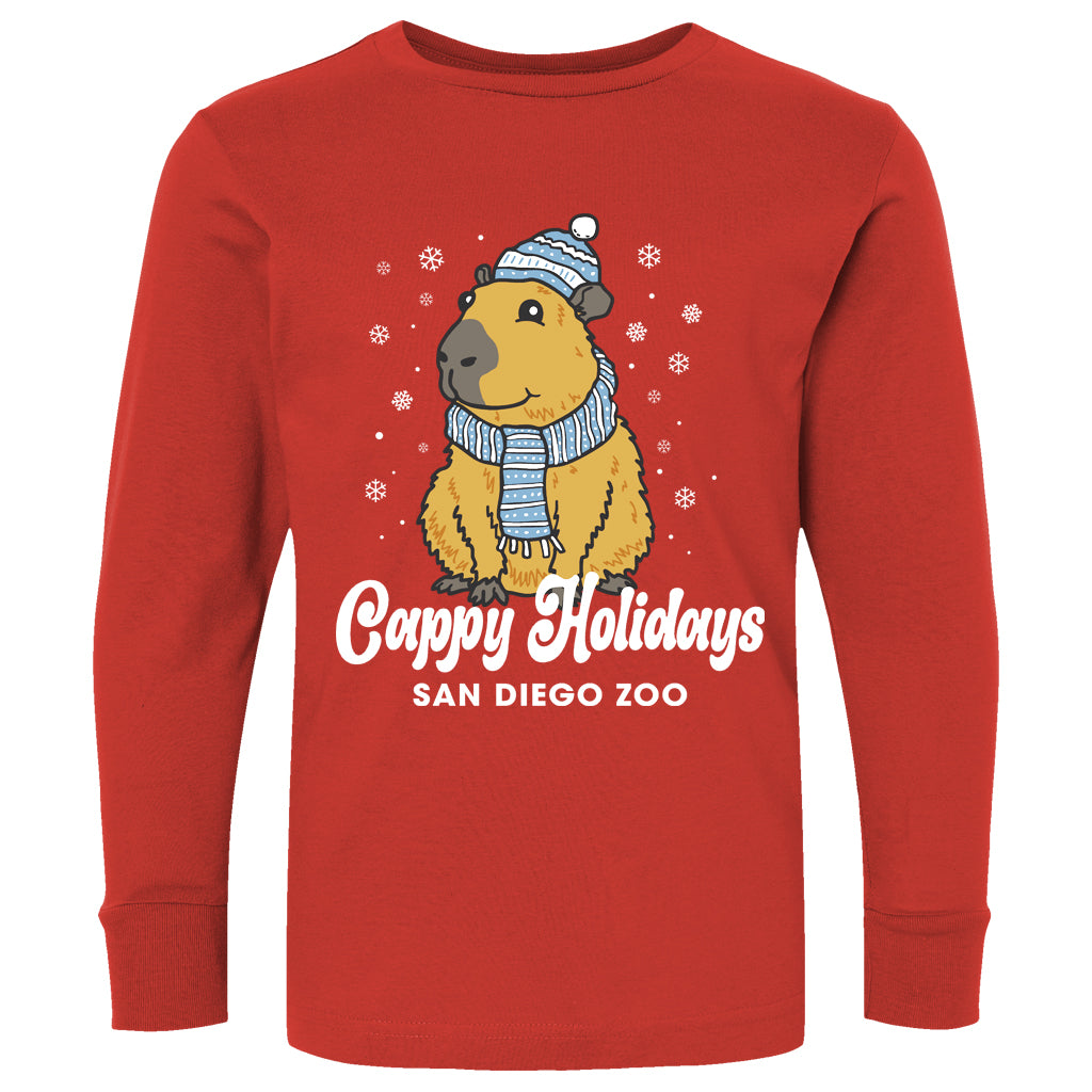 CAPPY HOLIDAYS KIDS YOUTH RED LONG SLEEVE TEE SAN DIEGO ZOO