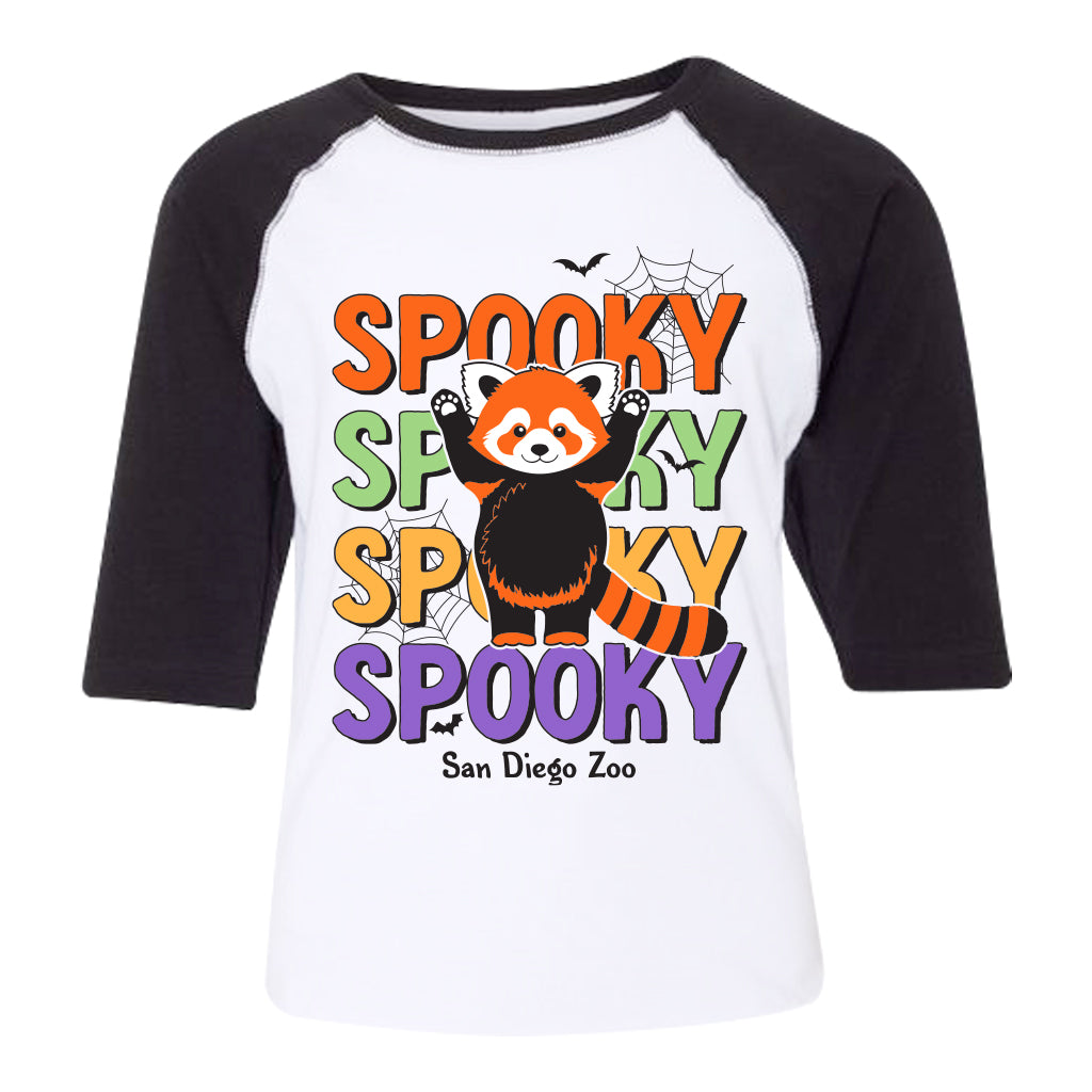 SPOOKY RED PANDA HALLOWEEN RAGLAN KIDS YOUTH TEE