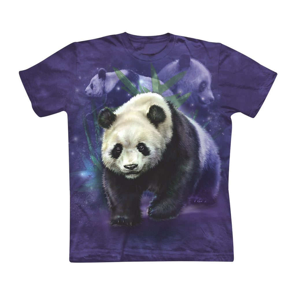 PANDA COLLAGE TIE-DYED PURPLE KIDS YOUTH T-SHIRT TEE UNISEX