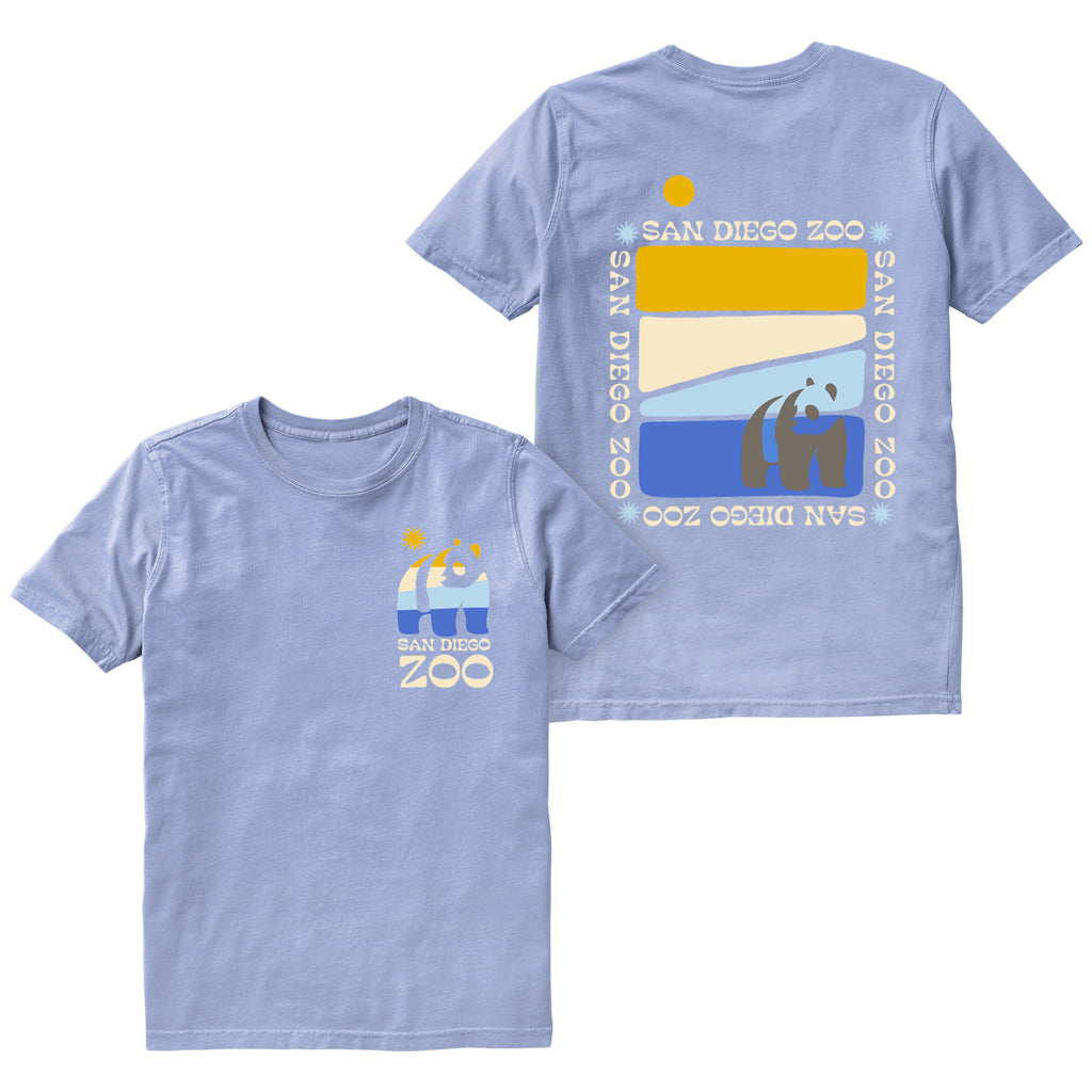 San Diego Zoo Panda Good Vibes Kids Tee – Periwinkle Blue