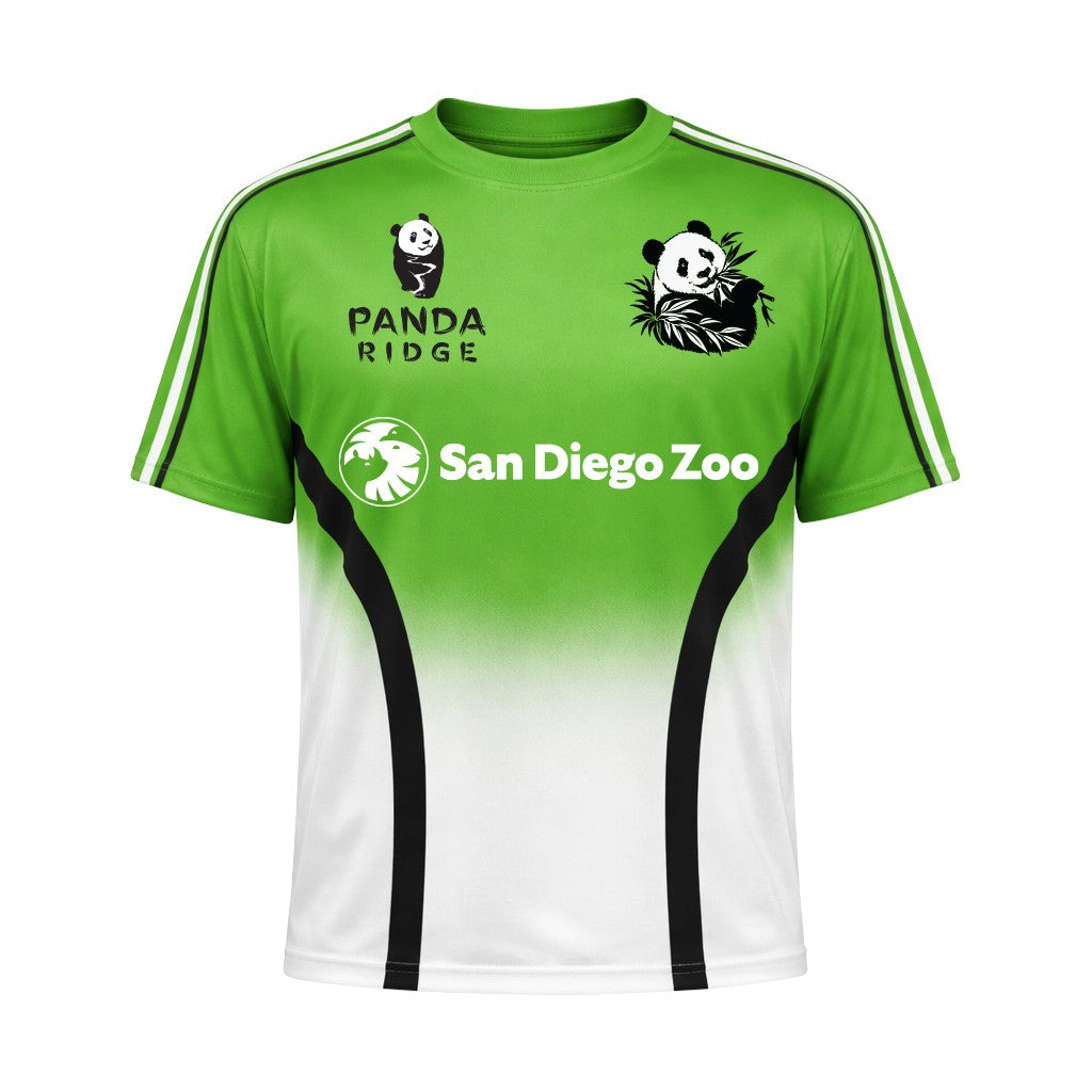 GREEN AND WHITE KIDS YOUTH PANDA RIDGE SAN DIEGO ZOO SOCCER JERSEY SDZWA LOGO