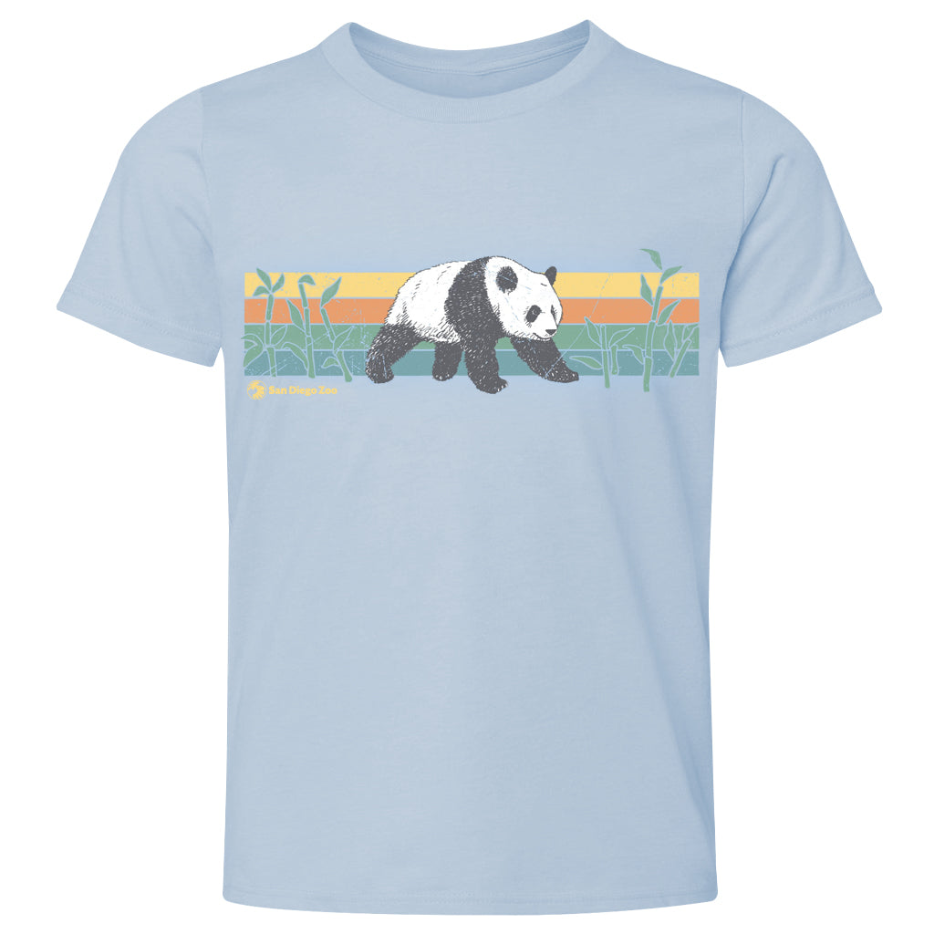 KIDS YOUTH PANDA SUNSET TEE CREW LIGHT BLUE