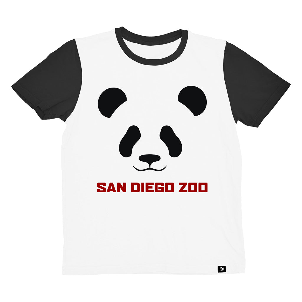 GIANT PANDA FACE YOUTH KIDS RINGER TEE SDZ 