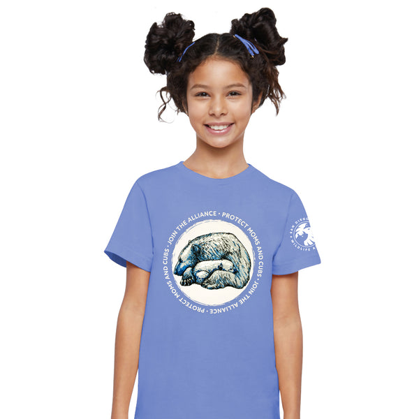 ShopZoo Protect The Polar Bear Moms & Cubs Kids Tee SML