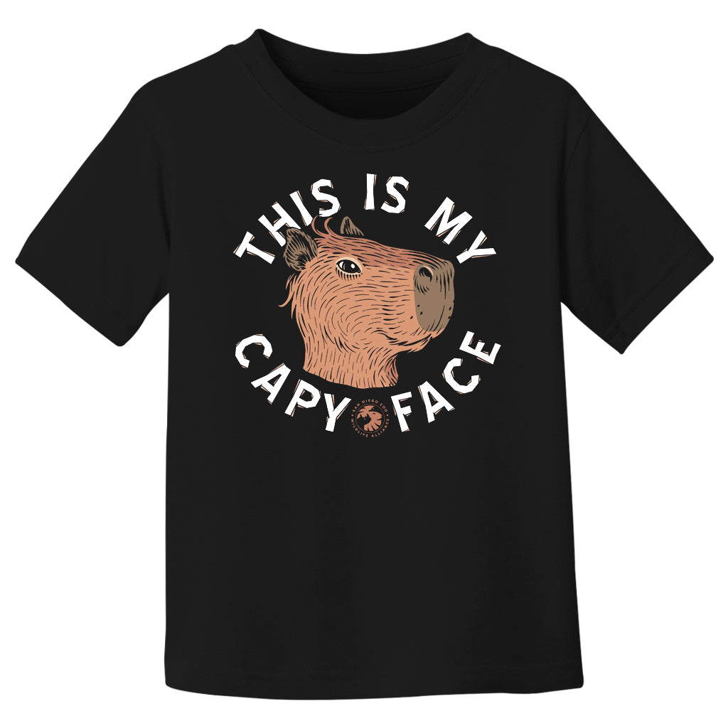 THIS IS MY CAPY FACE KIDS YOUTH BLACK CREW NECK TEE