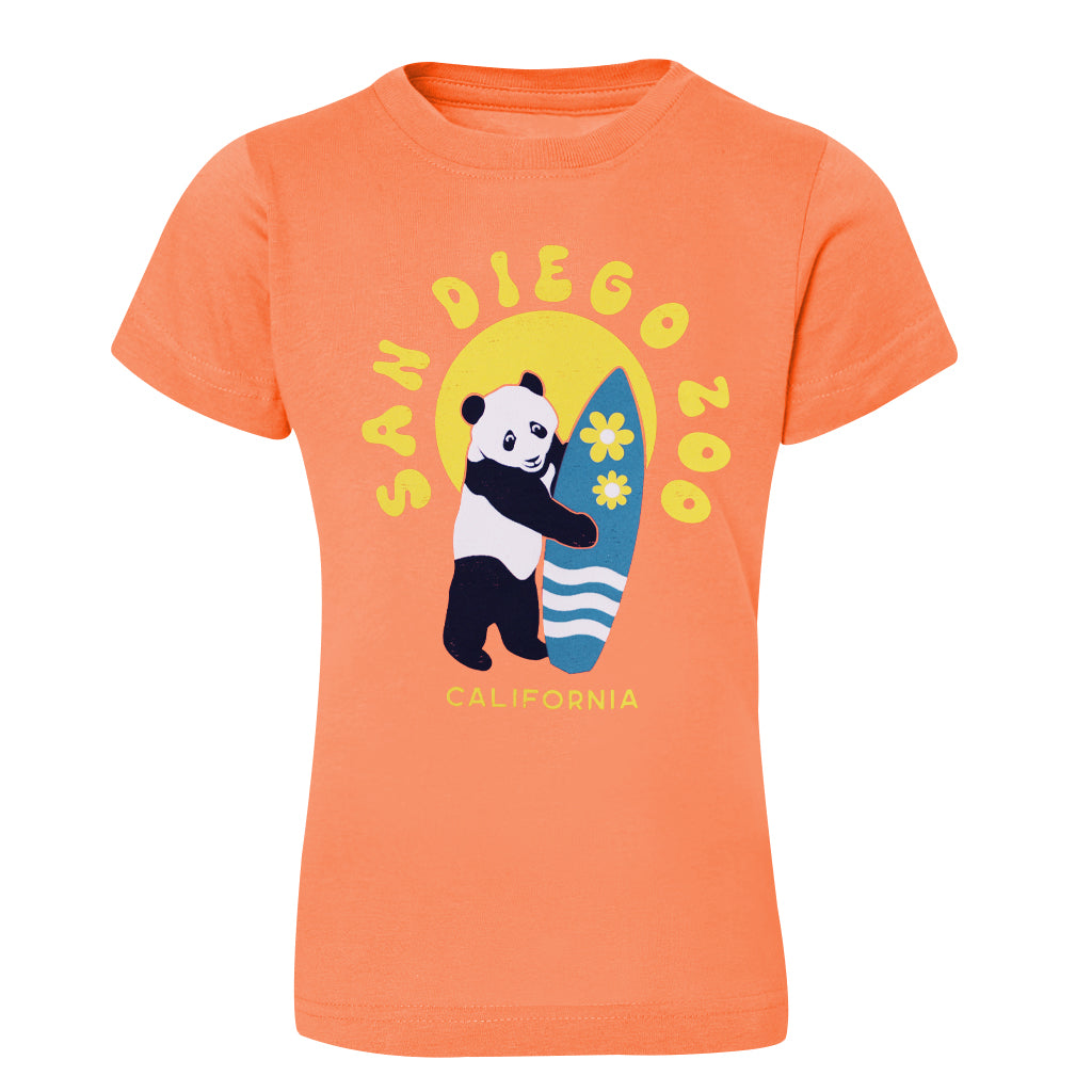 GIRLS SUNNY SAN DIEGO ZOO PANDA DAISY SURFBOARD TEE PAPAYA 