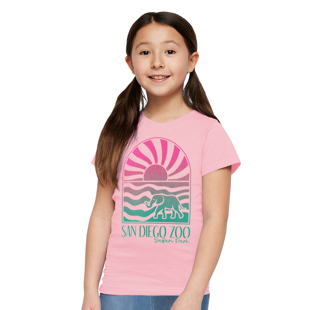 Sunset Elephant Girls Tee