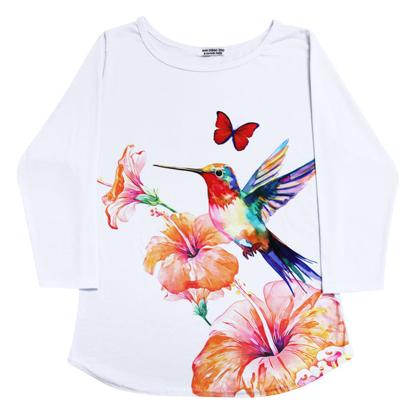 ShopZoo Watercolor Giraffe & Calf Ladies 3/4 Sleeve Tee Med