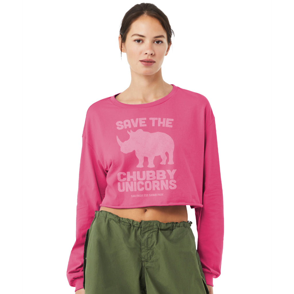 Save the Chubby Unicorns Ladies Cropped Tee