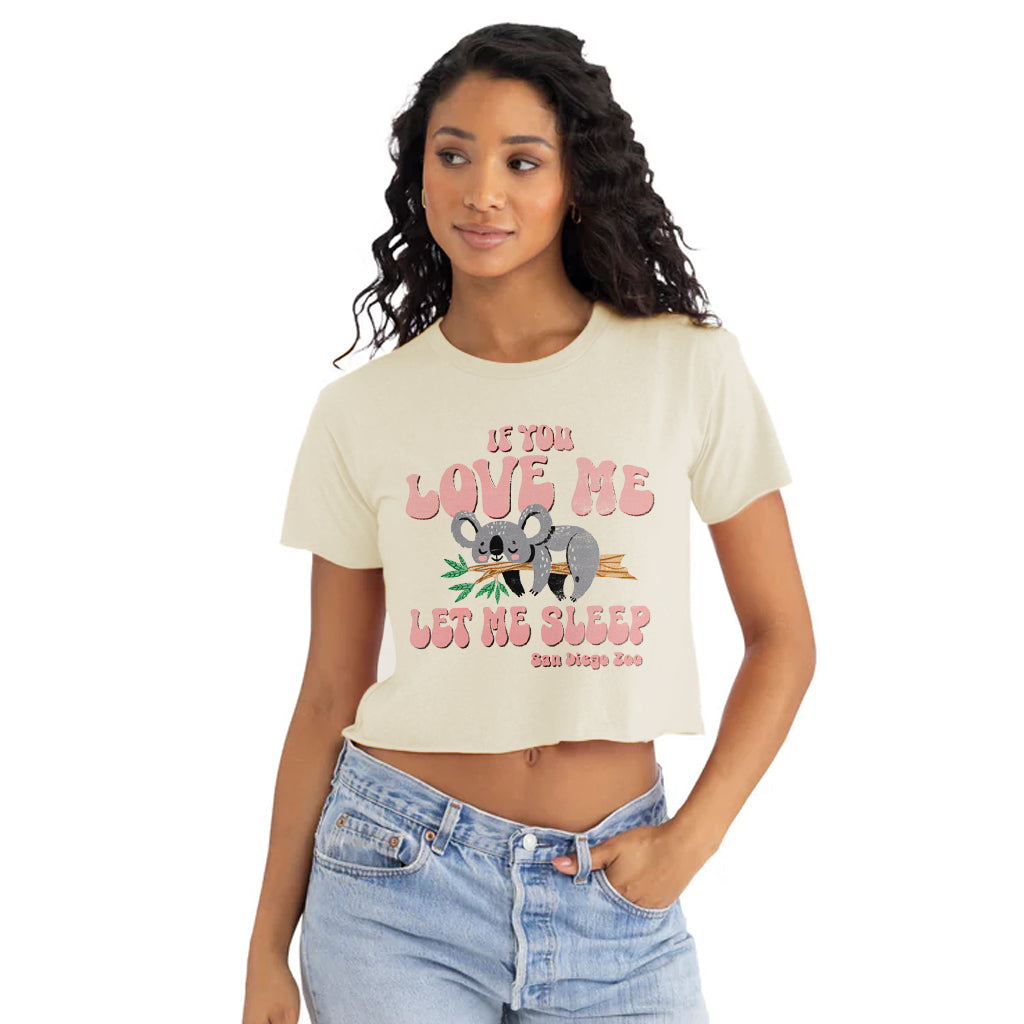 Let Me Sleep Koala Cropped Ladies Tee