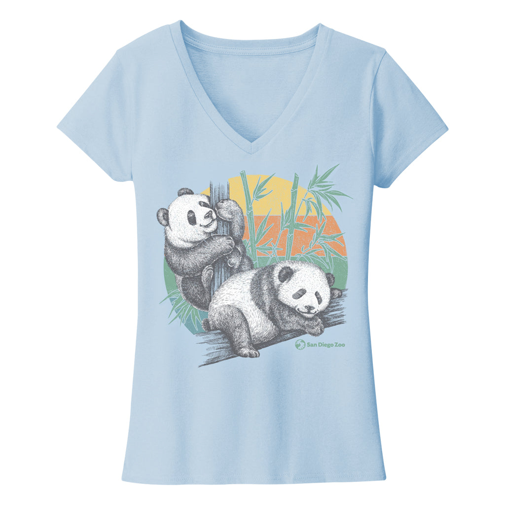 Panda Sunset Ladies Eco Tee