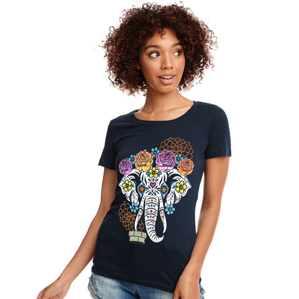 Elephant Sugar Skull Ladies Tee