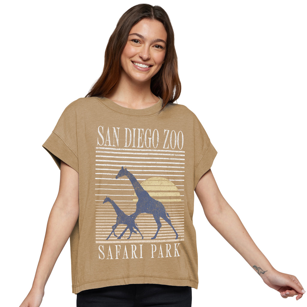Vintage Wash Giraffe Boxy Ladies Tee