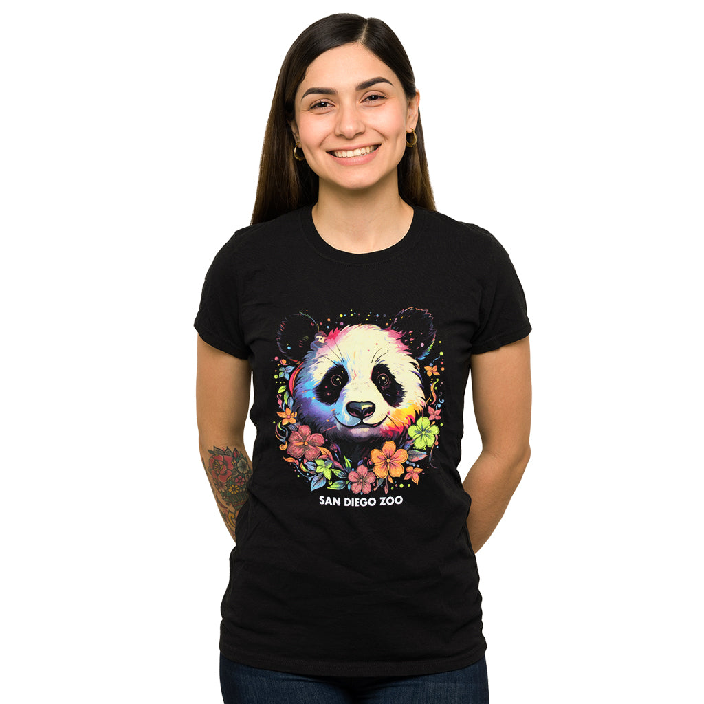 Colorful Garden Panda Ladies Tee