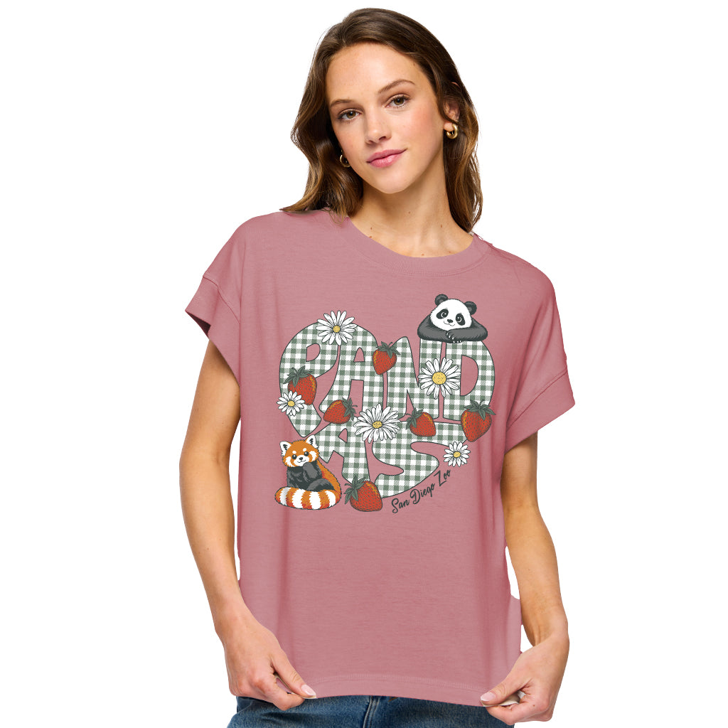 Panda Picnic Boxy Ladies Tee
