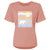 Elephant Safari Sunset Ladies Tee Coral Pink Drop Tail Hem T-Shirt