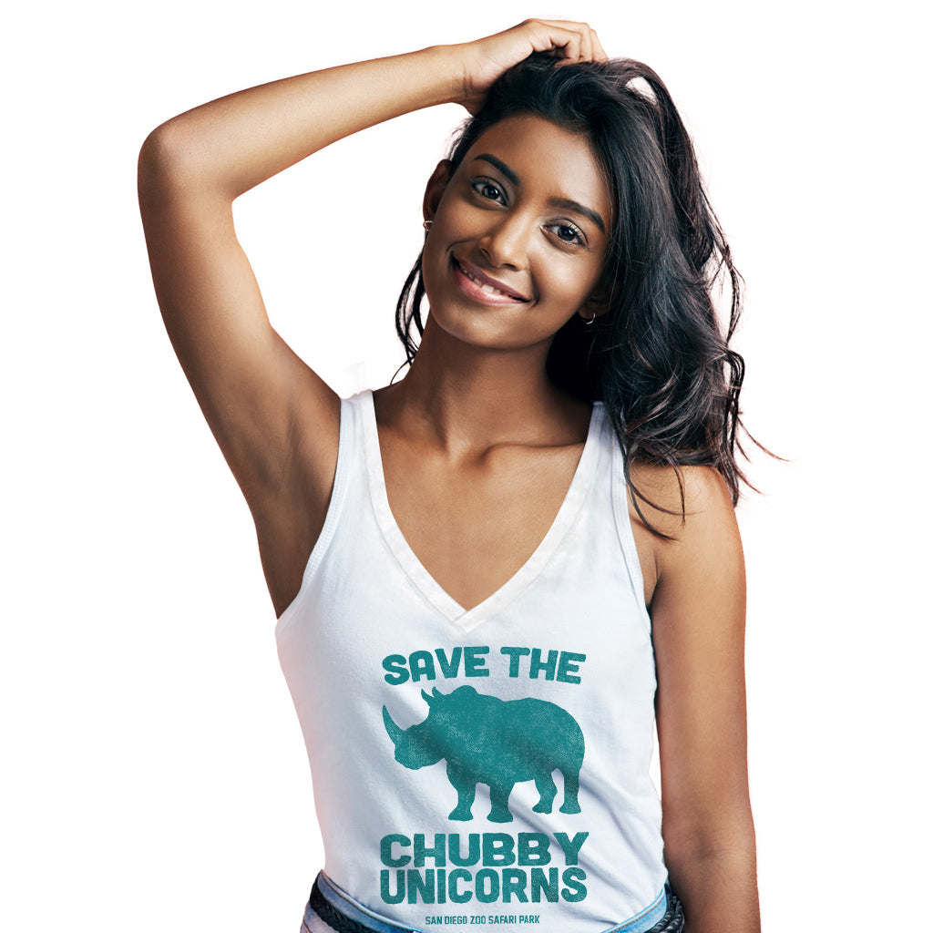 Save the Chubby Unicorns Ladies V-Tank