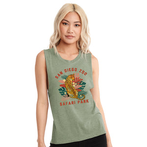 Floral Jaguar Ladies Tank