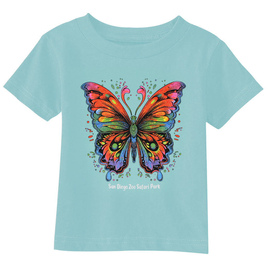 CRYSTALINA TODDLER GIRLS CHILL BLUE SPRING BUTTERFLY TEE T-SHIRT