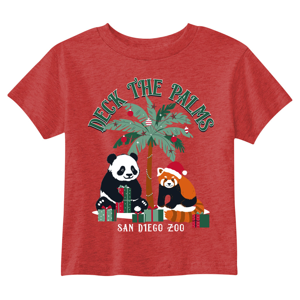 DECK THE PALM TODDLER VINTAGE RED CREW NECK TEE
