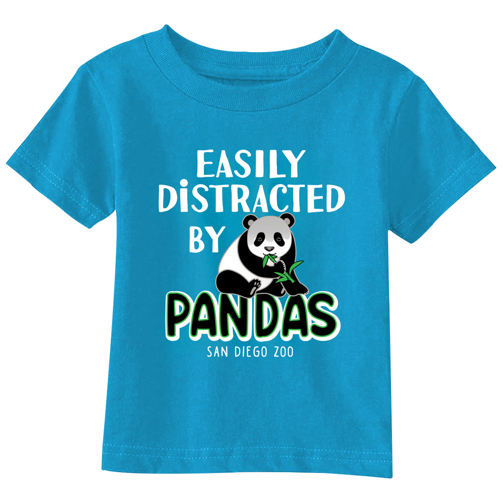 EASILY DISTRACTED GIANT PANDA TODDLER TURQUOISE CREW NECK TEE SAN DIEGO ZOO