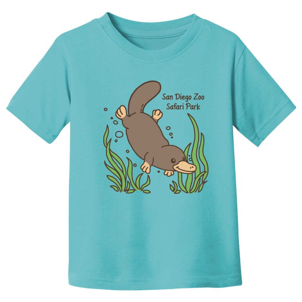 Caribbean Blue toddler t-shirt with a platypus graphic and San Diego Zoo Safari Park