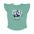 SAN DIEGO ZOO PANDA HEARTS AQUA GREEN TODDLER TEE WITH FLUTTER SLEEVES