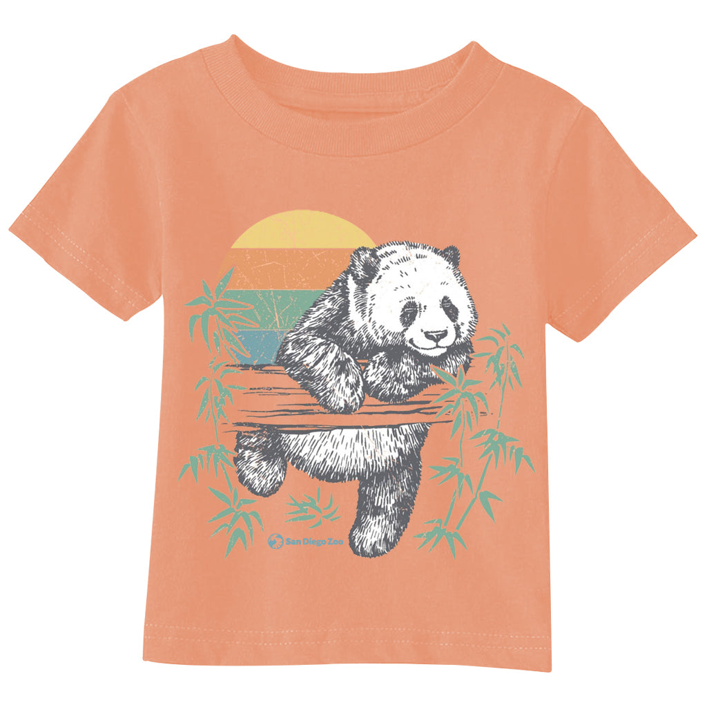 SMILING SUNSET PANDA TODDLER TEE SUNSET ORANGE 