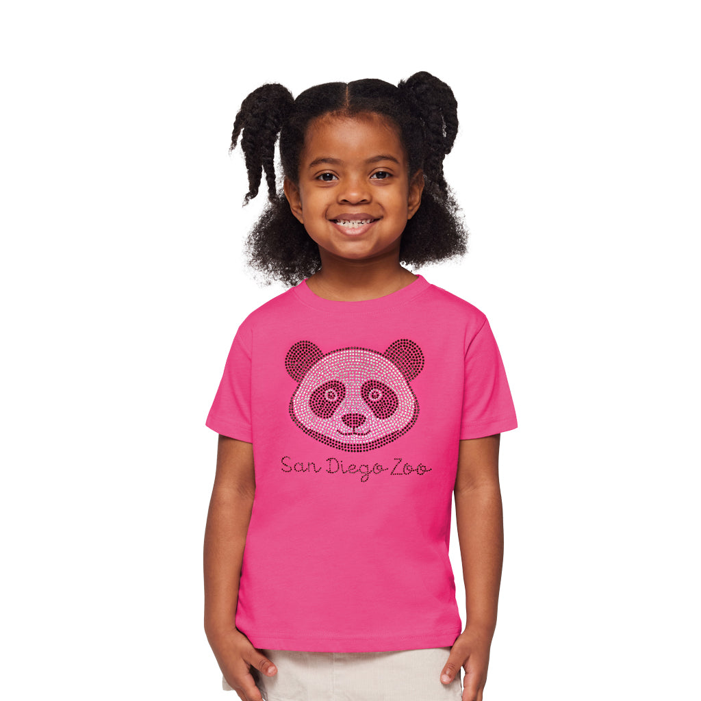 Rhinestone Panda Face Toddler Tee