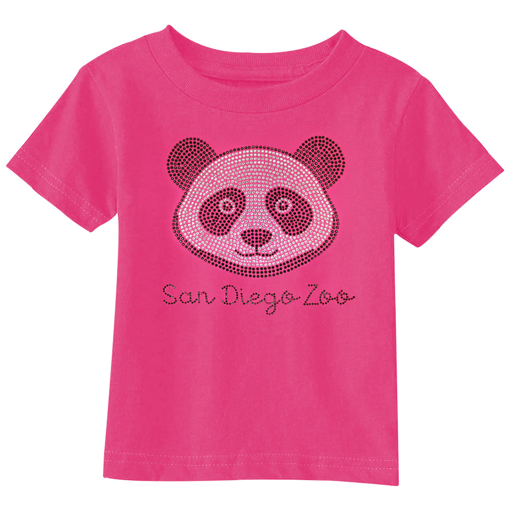 RHINESTONE PANDA TODDLER GIRLS T-SHIRT HOT PINK TEE 