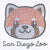 Rhinestone Red Panda Face Toddler Tee