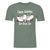 CAPPY HOLIDAYS CAPYBARA TRIO WITH SANTA HATS MENS UNISEX SAGE GREEN CREW TEE