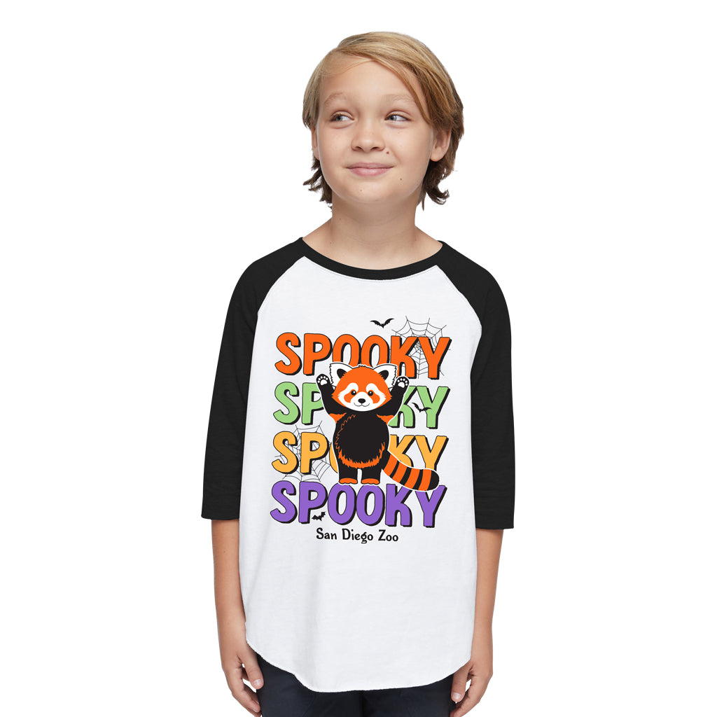 Spooky Red Panda Kids Raglan Tee