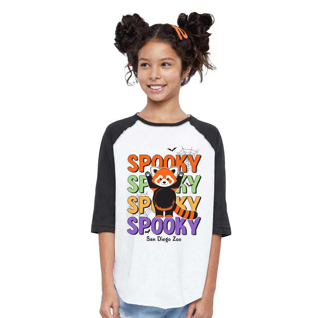 Spooky Red Panda Kids Raglan Tee